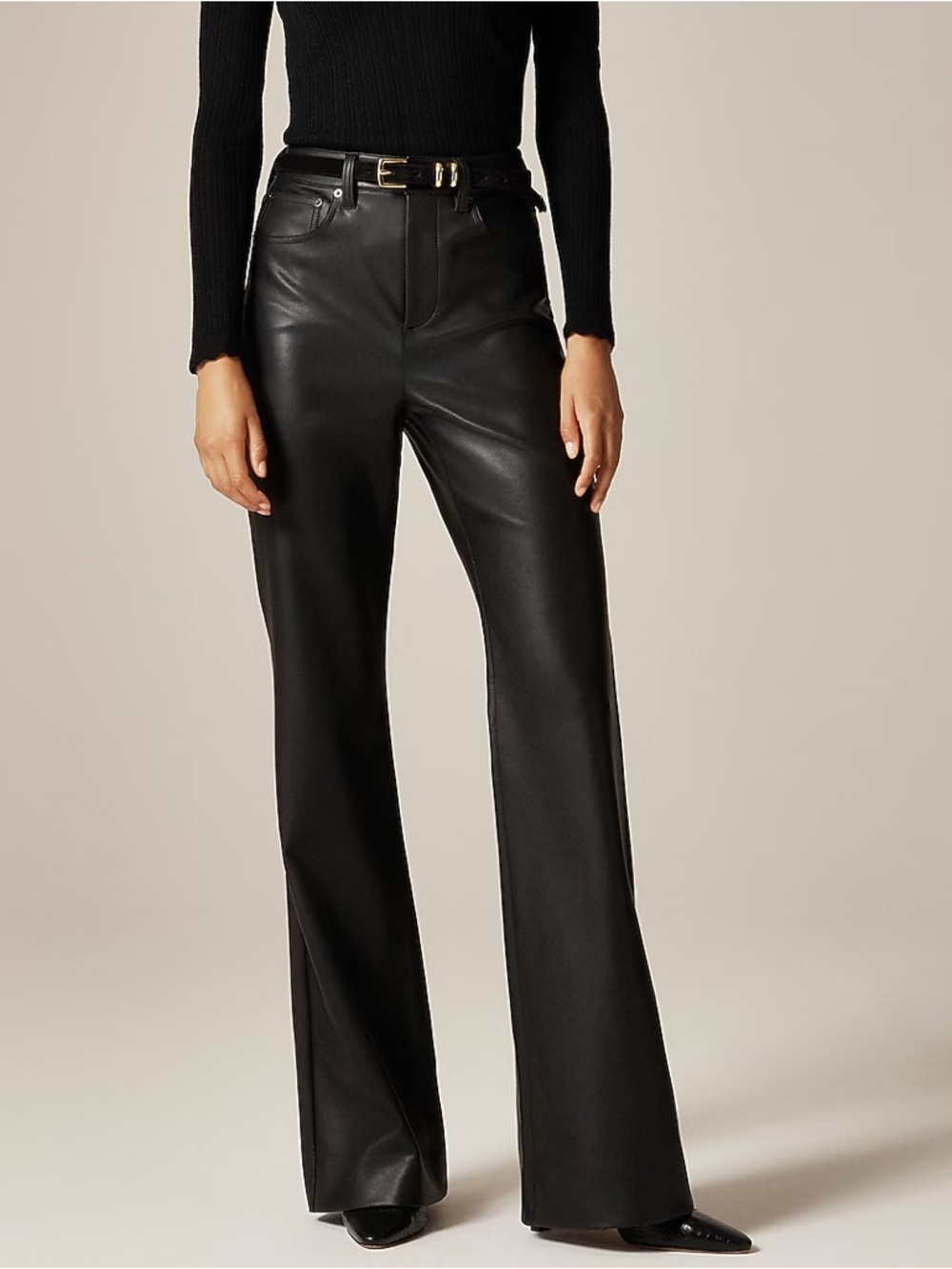 J.Crew Vintage Flare Pant in Faux Leather Black Size 25